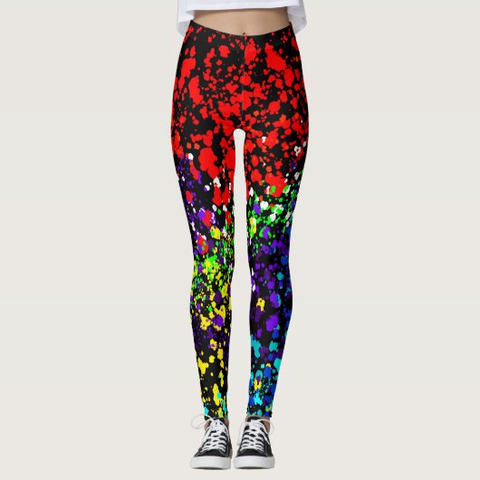 Mode Kleurexplosie verfvlek laatste plaat Leggings (Voorkant)
