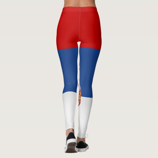 Mode Koel Servië-vlag Leggings (Achterkant)