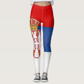 Mode Koel Servië-vlag Leggings (Voorkant)