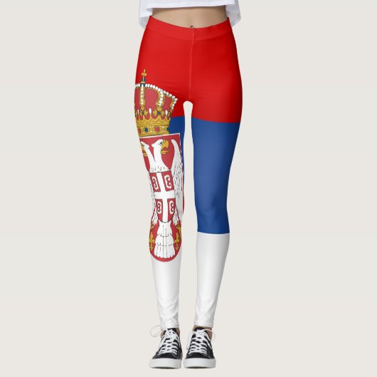 Mode Koel Servië-vlag Leggings (Voorkant)