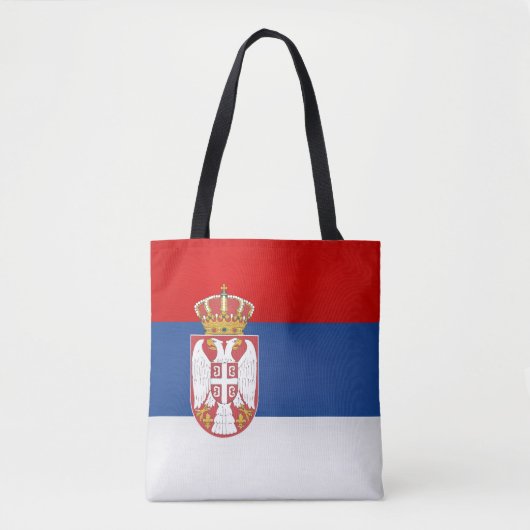Mode Koel Servië-vlag Tote Bag (Voorkant)