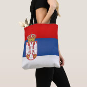 Mode Koel Servië-vlag Tote Bag (Dichtbij)