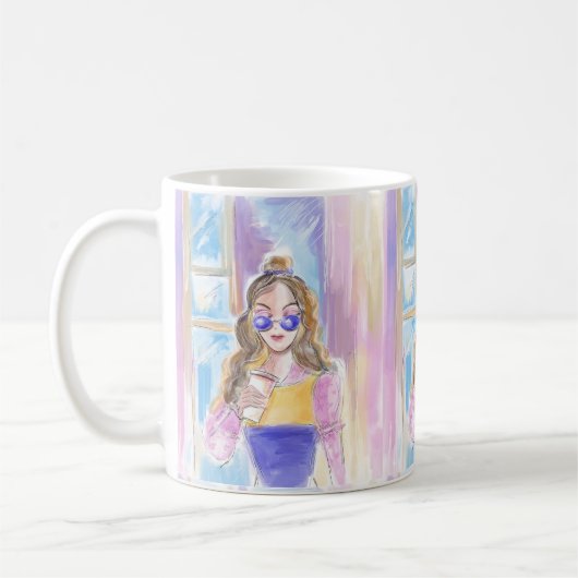 Mode koffie meisje koffiemok (Links)