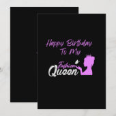 Mode Koningin Birthday Kaart (Voorkant / Achterkant)