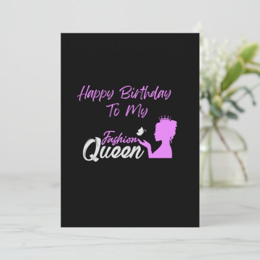 Mode Koningin Birthday Kaart (Staand voorkant)