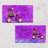 Mode koopt joodse Violet Lace Feathers Visitekaartje (Voorkant / Achterkant)