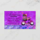 Mode koopt joodse Violet Lace Feathers Visitekaartje (Achterkant)