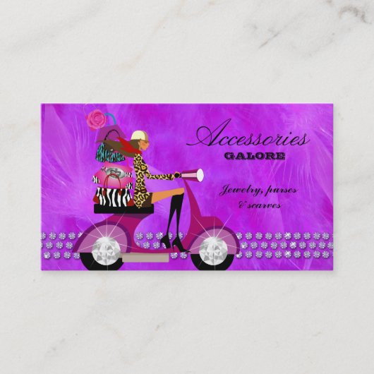 Mode koopt joodse Violet Lace Feathers Visitekaartje (Voorkant)