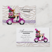 Mode koopt juwelen Paarse Zebra Visitekaartje (Voorkant / Achterkant)