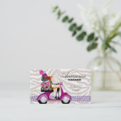 Mode koopt juwelen Paarse Zebra Visitekaartje (Staand voorkant)