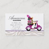 Mode koopt juwelen Paarse Zebra Visitekaartje (Achterkant)