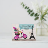 Mode koopt juwelen scooter Paris Eiffel Tower Visitekaartje (Staand voorkant)