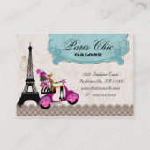Mode koopt juwelen scooter Paris Eiffel Tower Visitekaartje (Achterkant)