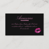 Mode koopt juwelen warmroze zwarte Zebra Visitekaartje (Achterkant)