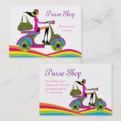 Mode koopt scooter pacock regenboog visitekaartje (Voorkant / Achterkant)