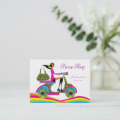 Mode koopt scooter pacock regenboog visitekaartje (Staand voorkant)