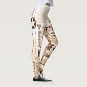 Mode  kranten afdrukken Leggings (Rechts)