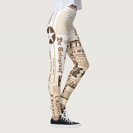 Mode  kranten afdrukken Leggings (Rechts)