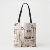 Mode  krantenafdrukken tote bag (Voorkant)