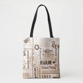 Mode  krantenafdrukken tote bag