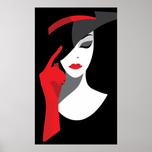 Mode kunst deco elegante stijlvolle illustratie poster