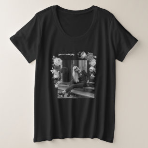 MODE Kunstmeisjes zwart en grijs mooi #2 Grote Maat T-shirt