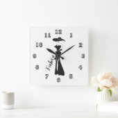 Mode Kute Girly  Art Deco Design Vierkante Klok (Huis)