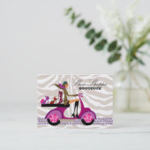 Mode laat juwelen Zebra Paars Gold zien Visitekaartje (Staand voorkant)