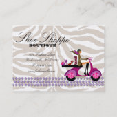 Mode laat juwelen Zebra Paars Gold zien Visitekaartje (Achterkant)
