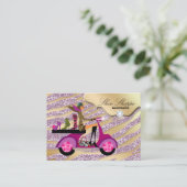 Mode laat juwelen Zebra roze juweel glitter zien 8 Visitekaartje (Staand voorkant)