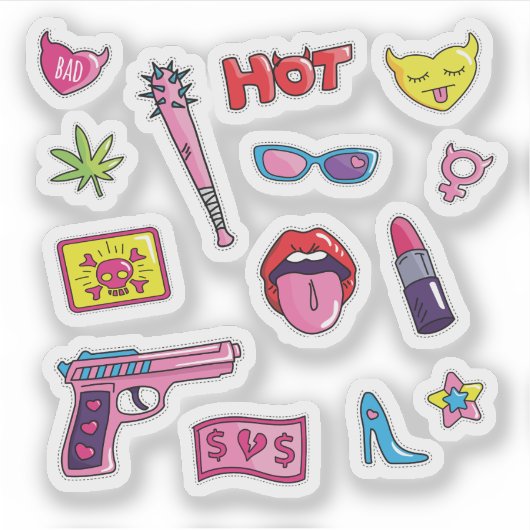 Mode label sticker set (Voorkant)