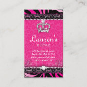 Mode Lace Pink Crown Tiara Modern Visitekaartje (Voorkant)