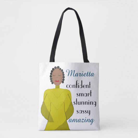 Mode Lady - Afro-Amerikaanse Tote Bag (Voorkant)