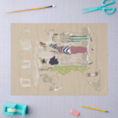  Mode Lady Dog ontkoppeling Tissuepapier (Craft)