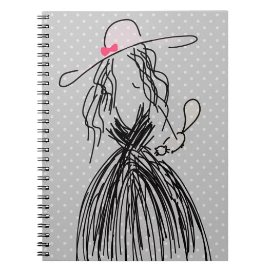 Mode Lady met Polka Dots Notitieboek (Voorkant)