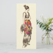  Mode Lady, Spring Dress Verjaardagsfeest Kaart (Staand voorkant)