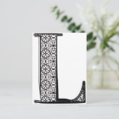 Mode lettertype, letter L Briefkaart (Staand voorkant)