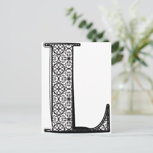 Mode lettertype, letter L Briefkaart (Staand voorkant)