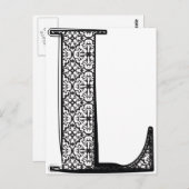 Mode lettertype, letter L Briefkaart (Voorkant / Achterkant)