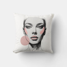Mode Lijn Kunst Gezicht met Roze Accenten – El