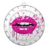 Mode lippen kus glamour schoonheidstrendy style ro dartbord (Voorkant)