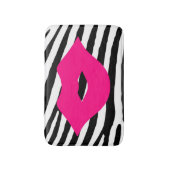 Mode lippen kus roze girale zebra glamour badmat (Voorkant Verticaal)
