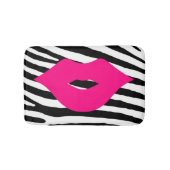 Mode lippen kus roze girale zebra glamour badmat (Voorkant)