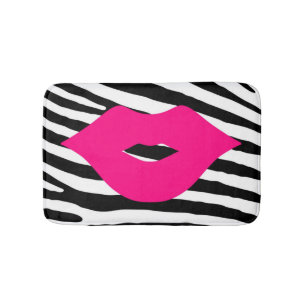 Mode lippen kus roze girale zebra glamour badmat