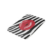 Mode lippen zebra glamour wit en zwart badmat (Gekanteld)