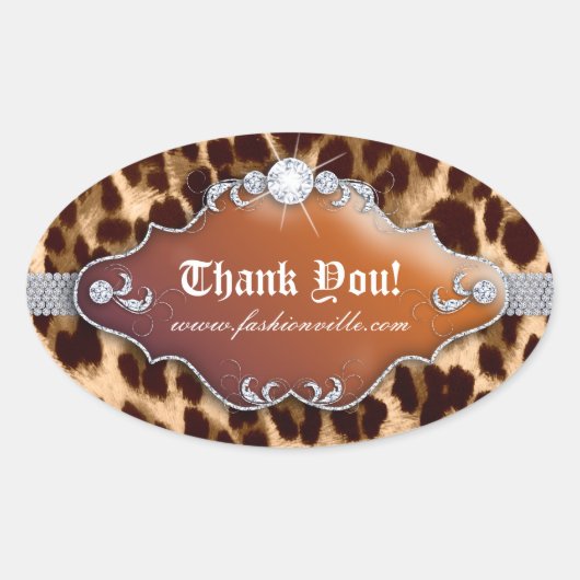 Mode Luipaard Sticker Sieraden Bruin (Voorkant)