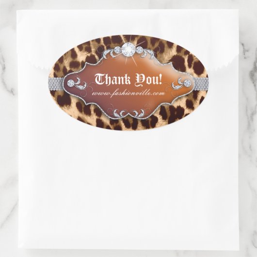 Mode Luipaard Sticker Sieraden Bruin (Tas)