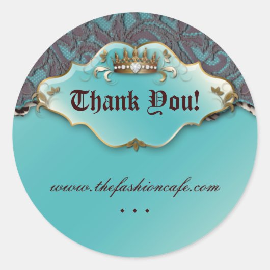 Mode Luipaard Sticker Sieraden Kroon Blauwgroen (Voorkant)