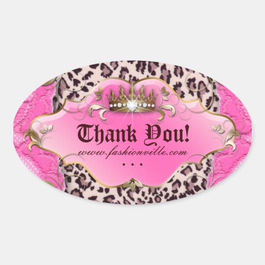 Mode Luipaard Sticker Sieraden Kroon Roze 3 (Voorkant)