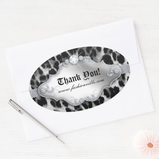 Mode Luipaard Sticker Sieraden Wit Zwart (Envelop)